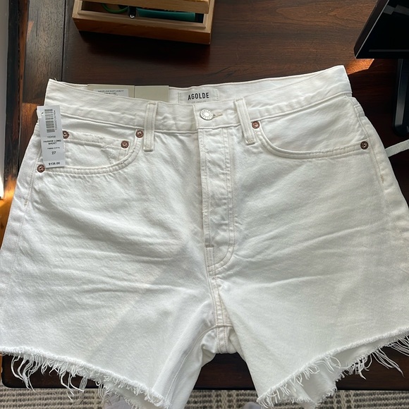 Agolde Pants - Agolde- Parker Long Short White Denim (Size 27)